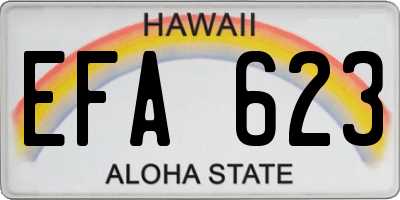 HI license plate EFA623