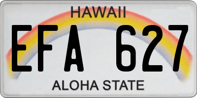 HI license plate EFA627