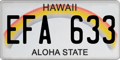 HI license plate EFA633