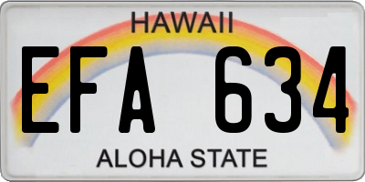HI license plate EFA634