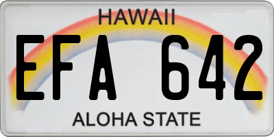 HI license plate EFA642