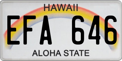 HI license plate EFA646