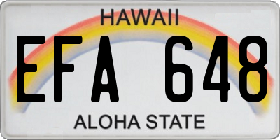 HI license plate EFA648