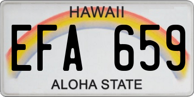 HI license plate EFA659