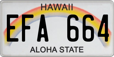 HI license plate EFA664