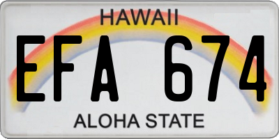 HI license plate EFA674