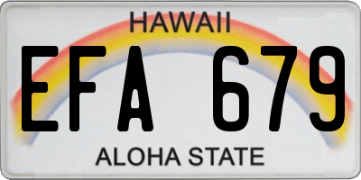 HI license plate EFA679