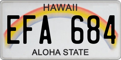 HI license plate EFA684