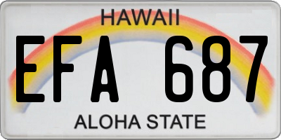 HI license plate EFA687