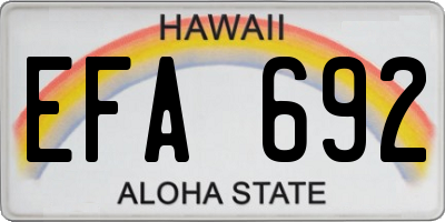 HI license plate EFA692