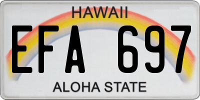 HI license plate EFA697