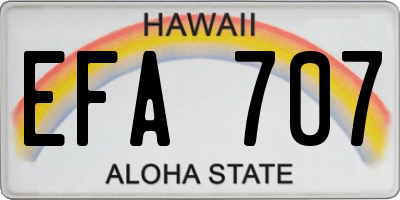 HI license plate EFA707