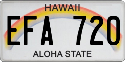 HI license plate EFA720