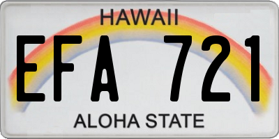 HI license plate EFA721