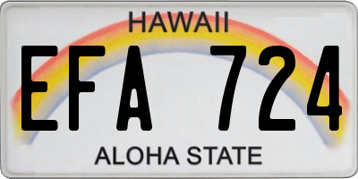 HI license plate EFA724