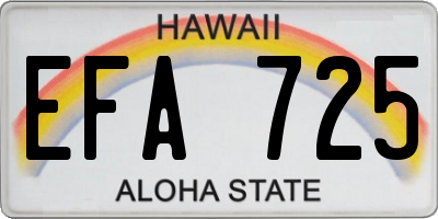 HI license plate EFA725