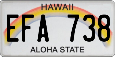 HI license plate EFA738
