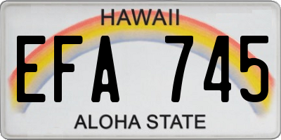 HI license plate EFA745