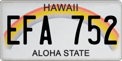 HI license plate EFA752