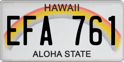 HI license plate EFA761