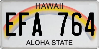 HI license plate EFA764
