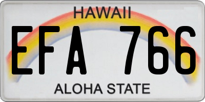 HI license plate EFA766
