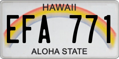 HI license plate EFA771