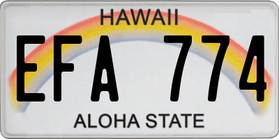 HI license plate EFA774