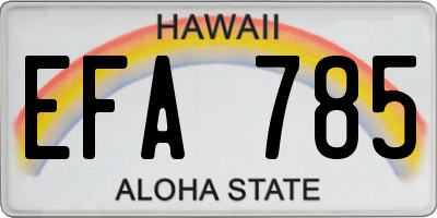 HI license plate EFA785