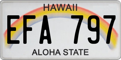 HI license plate EFA797