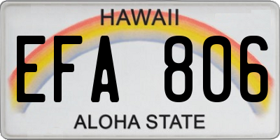 HI license plate EFA806