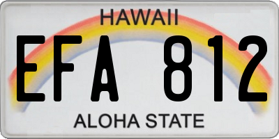 HI license plate EFA812