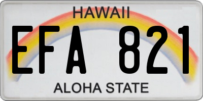 HI license plate EFA821