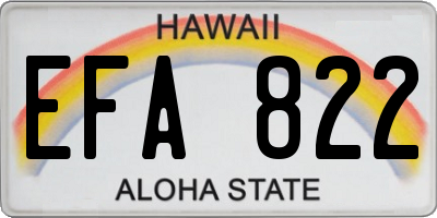 HI license plate EFA822