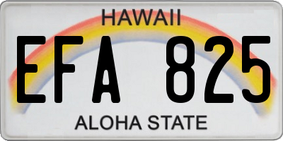 HI license plate EFA825