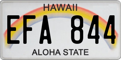 HI license plate EFA844