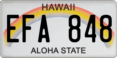 HI license plate EFA848
