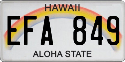 HI license plate EFA849