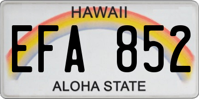 HI license plate EFA852