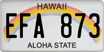 HI license plate EFA873