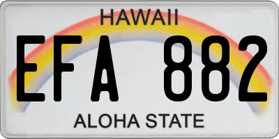 HI license plate EFA882