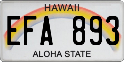 HI license plate EFA893