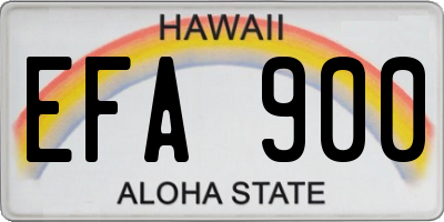 HI license plate EFA900