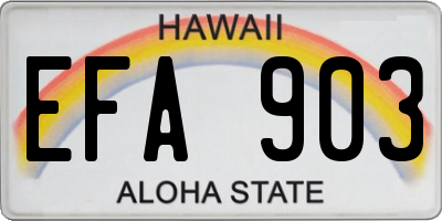 HI license plate EFA903