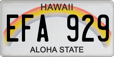 HI license plate EFA929