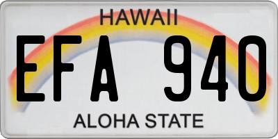 HI license plate EFA940