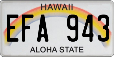 HI license plate EFA943
