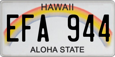 HI license plate EFA944