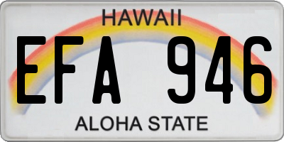 HI license plate EFA946