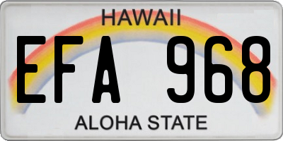HI license plate EFA968